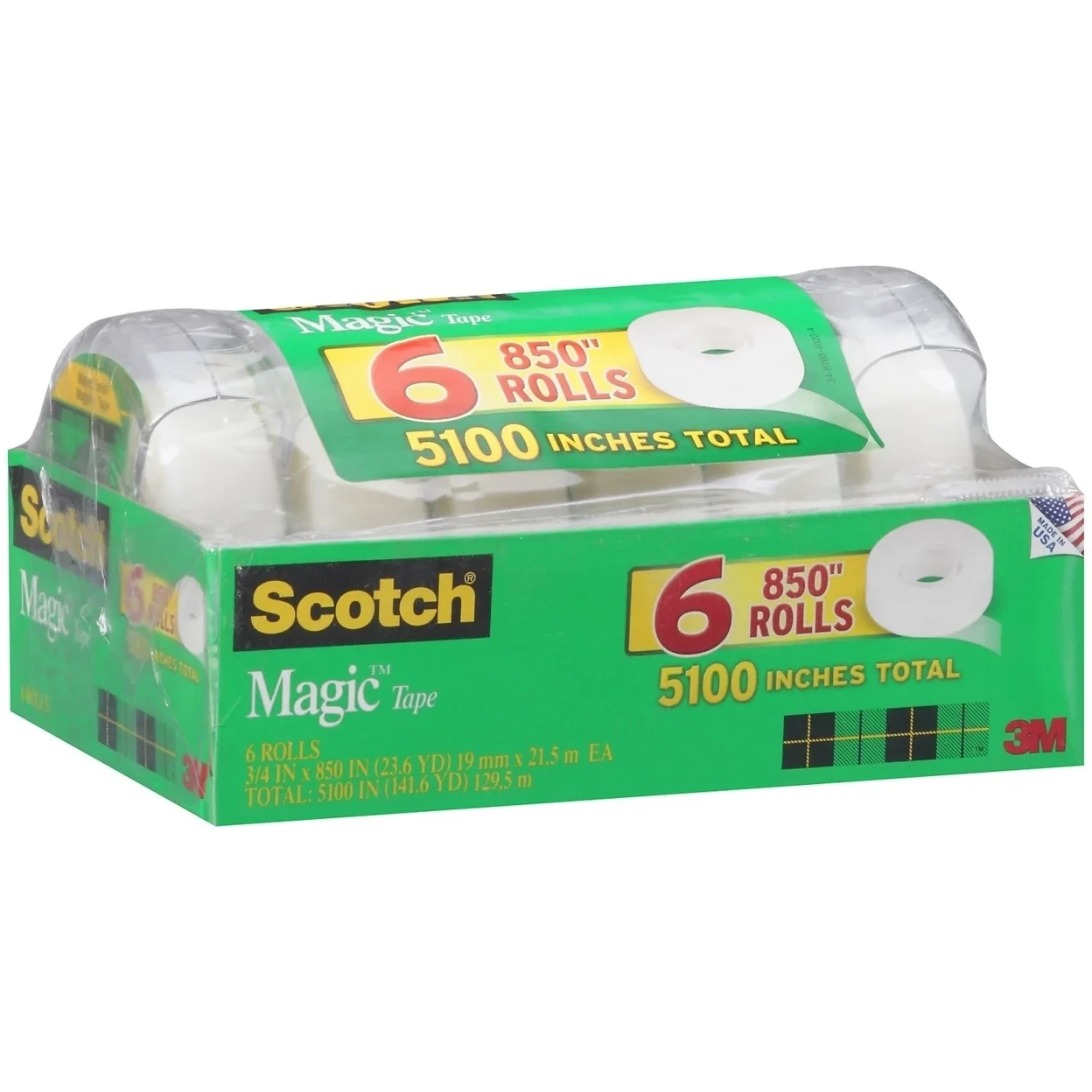 Scotch Magic Tape, Â¾" x 850", 6 Pack thumbnail 2