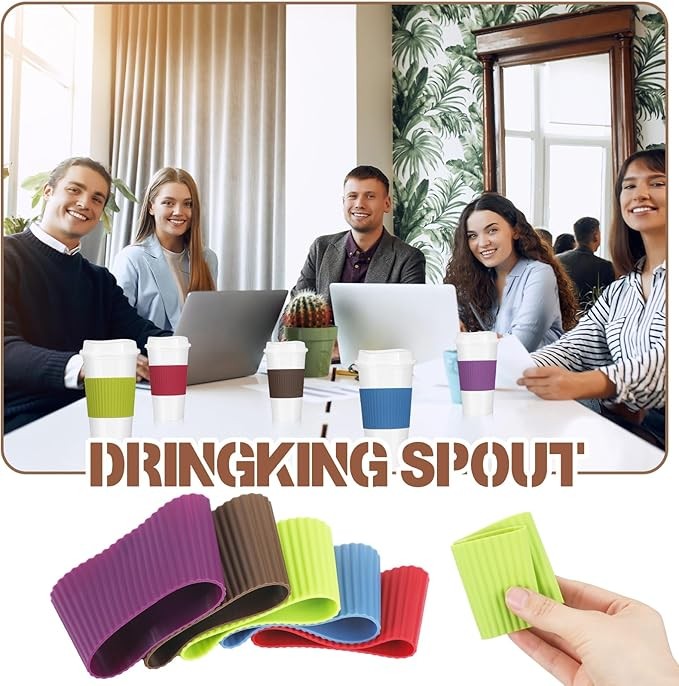 15 Pieces Reusable Coffee Cups with Lids and Non Slip Sleeves, 16 oz Insulated Reusable Hot Cups Bulk Travel Coffee Mugs Plastic Tumblers Cup with Lids for Hot Cold Drinks(Bright Color) thumbnail 2
