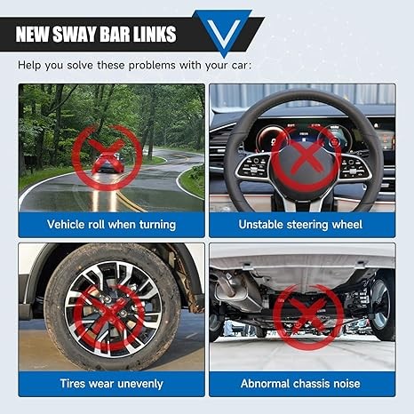 K80894 Front Sway Bar Link Kit Compatible With 2006-2012 Ram 1500 4WD 2012-2018 Ram 1500 2019-2021 Ram 1500 Classic Front Stabilizer Bar End Links Suspension Kit thumbnail 2
