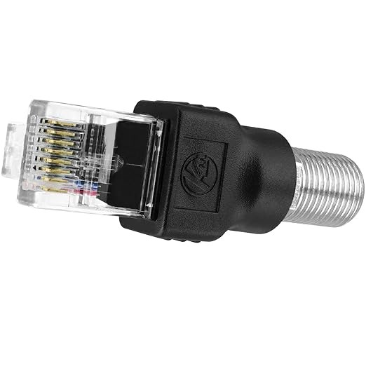 RF to RJ45 Converter Adapter, 2 Pack F Female to RJ45 Male Ethernet Adapter Coaxial Coupler Coax Straight Connector thumbnail 5