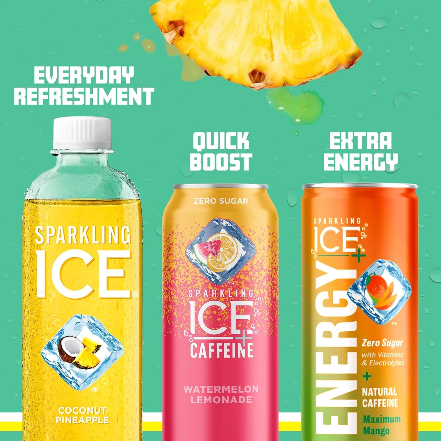 Sparkling Ice, Coconut Pineapple Sparkling Water, Zero Sugar Flavored Water, with Vitamins and Antioxidants, Low Calorie Beverage, 17 fl oz Bottles (Pack of 12) thumbnail 2